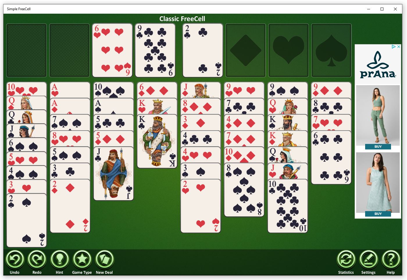 simple solitaire salad games